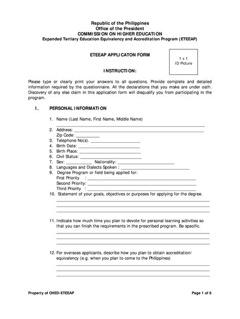 Application Form – ETEEAP.